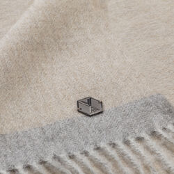 MERIMA pledd, white / beige, WEICH Couture Alpaca