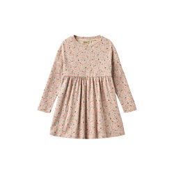 Jersey dress L/S Emmy, 9764 grey cloud flowers, Wheat