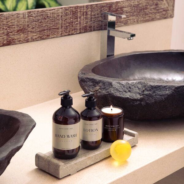 Duftlys, yellow, Stone Soap Spa