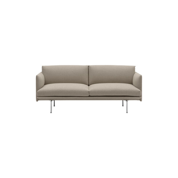 Outline Sofa 2-seter,  ecriture/polert aluminum Outline Sofa 2-seter,  ecriture/polert aluminum, Muuto