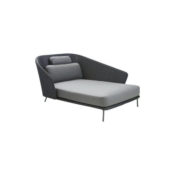 Mega daybed venstrevendt inkl. putesett, graphite/grey, Cane-line
