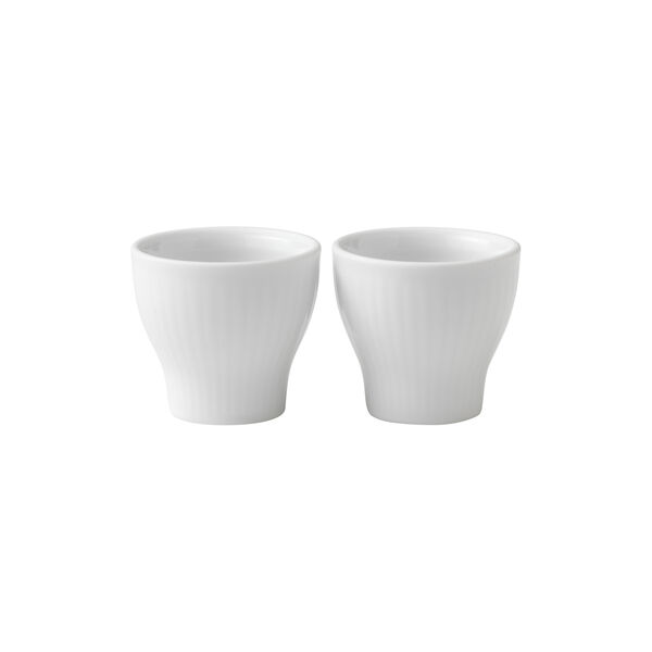 Hvit Riflet eggekopp, 2 stk. Hvit Riflet eggekopp, 2 stk., Royal Copenhagen