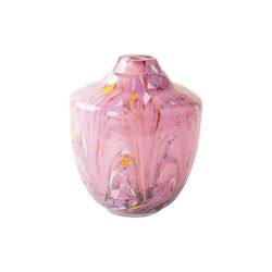 Unik skulptur kunstglass, rosa multi, Magnor