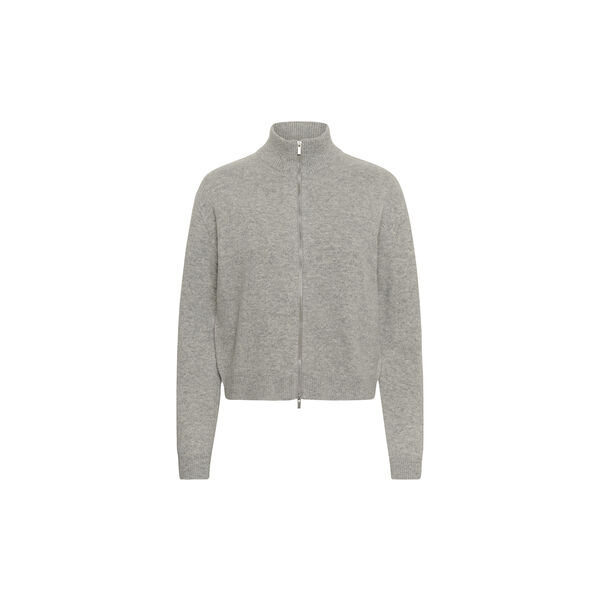 MWTracy Knit ZipCardigan, light grey melange, My Essential Wardrobe