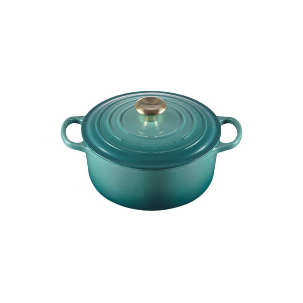 Signature rund gryte &Oslash; 24 cm, bleu riviera, Le Creuset