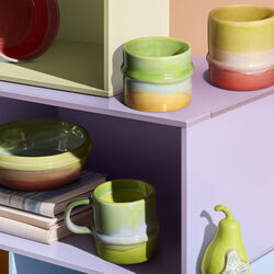 Poppery krus, yellow/apple green/pink, Kähler