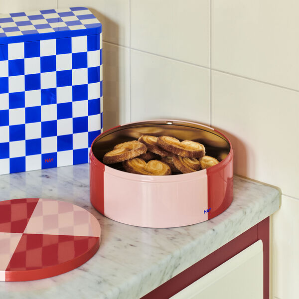 Tin beholder, red/soft pink, HAY