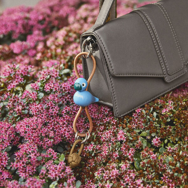 Fugl n&oslash;kkelring med naturl&aelig;r, bl&aring;, Kay Bojesen Denmark