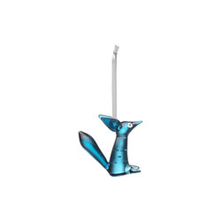 Vulpes ornament sittende, st&aring;lbl&aring;, Iittala