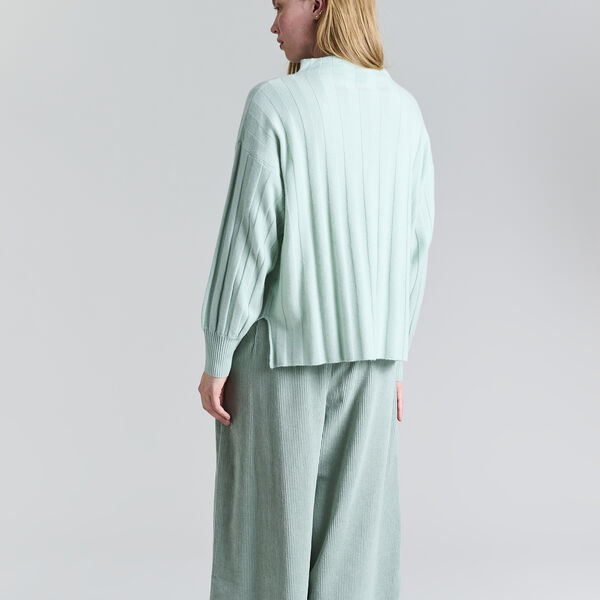 Cloud cashmere Ribbed Blouse, green jade, BITTE KAI RAND