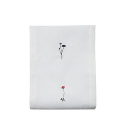 FLORA bordløper med ville blomster, hvit, Langkilde & Søn
