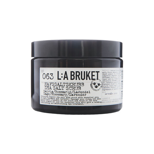 No. 063 havsaltskrubb, salvie/rosmarin/lavendel, L:a Bruket
