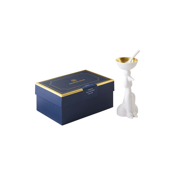 Poodle Salt & peppersk&aring;l, hvit, Jonathan Adler