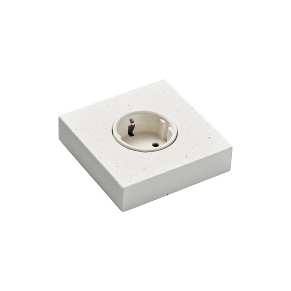 KLOSS Stikkontakt 2 pk Kvadrat, hvit betong, Kjaer + Loege