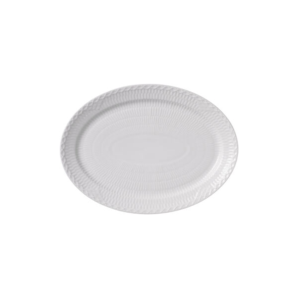 Hvit halvblonde oval tallerken Hvit halvblonde oval tallerken, Royal Copenhagen