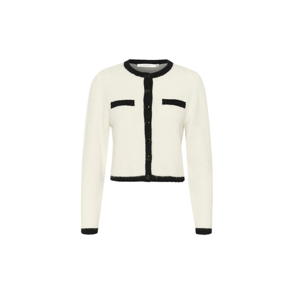 GZalpha ls contrast cardigan, ivory/black comb, Gestuz