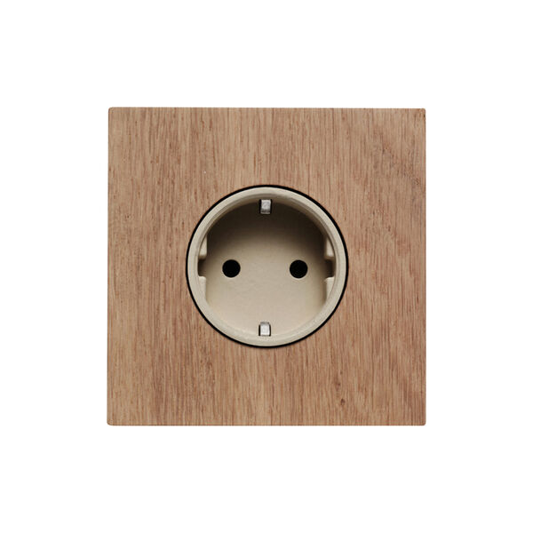 KLOSS Stikkontakt Kvadrat, natur eik, Kjaer + Loege