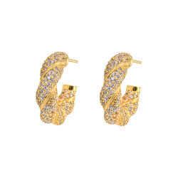 Emilia Twisted Chunky &oslash;reringer, gold, Emilia by Bon Dep