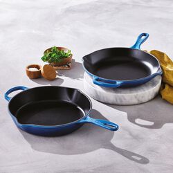 Signature st&oslash;pejern dyp stekepanne &Oslash; 26 cm, azure blue, Le Creuset