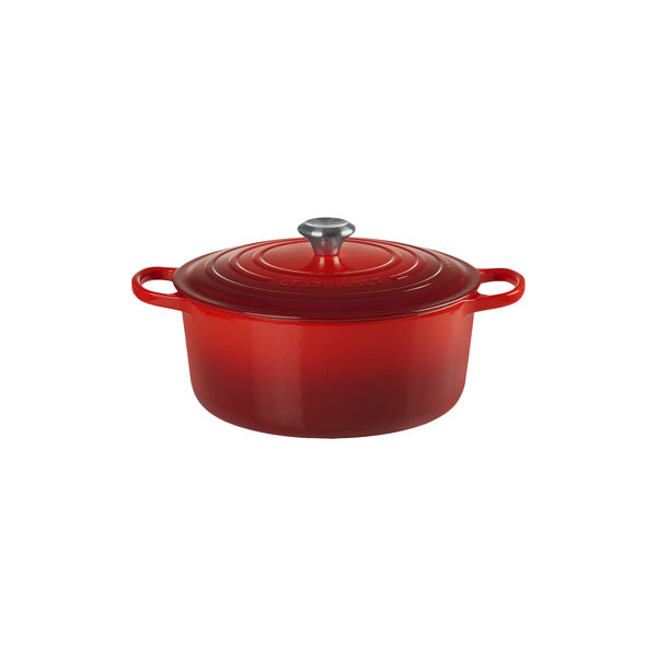 Signature st&oslash;pejern rund gryte &Oslash; 28 cm, cerise, Le Creuset
