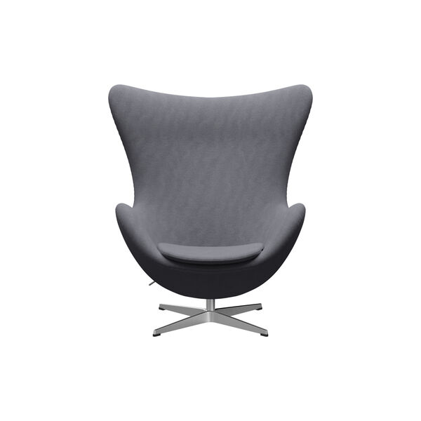Egg&trade; 3316 loungestol, Christianshavn 1171 light grey/satin brushed aluminium, Fritz Hansen