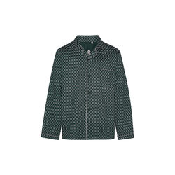 Megeve pyjamas, racing green off white print/grey piping, Ambassador 1867