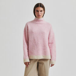 Capella Knit T-Neck, pink cosmos, Second Female