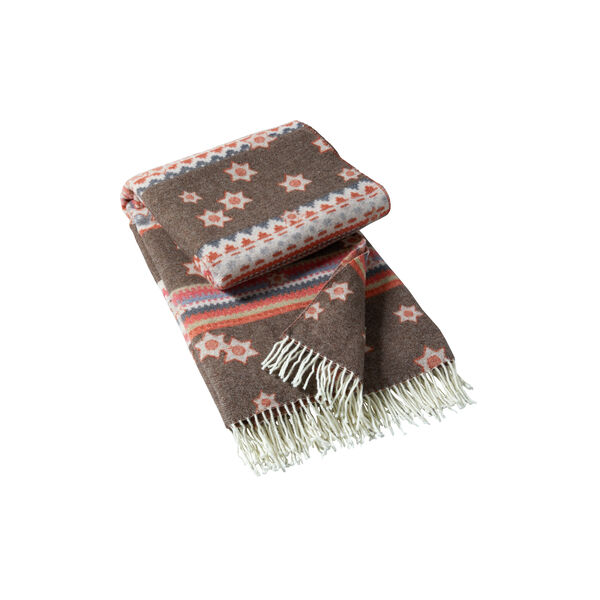 Archive flowers pledd 130x190, brown/multi, Kitty Sablu