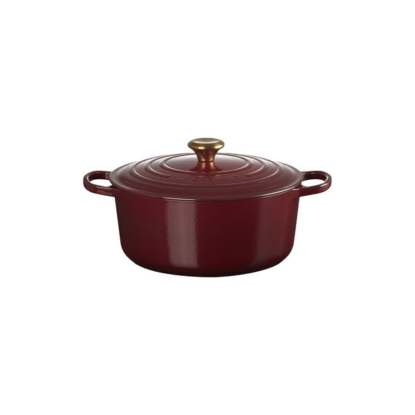 Signature st&oslash;pejern rund gryte &Oslash; 28 cm, garnet, Le Creuset