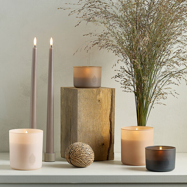 Stearinlys i glass, gr&aring;, Uyuni Lighting