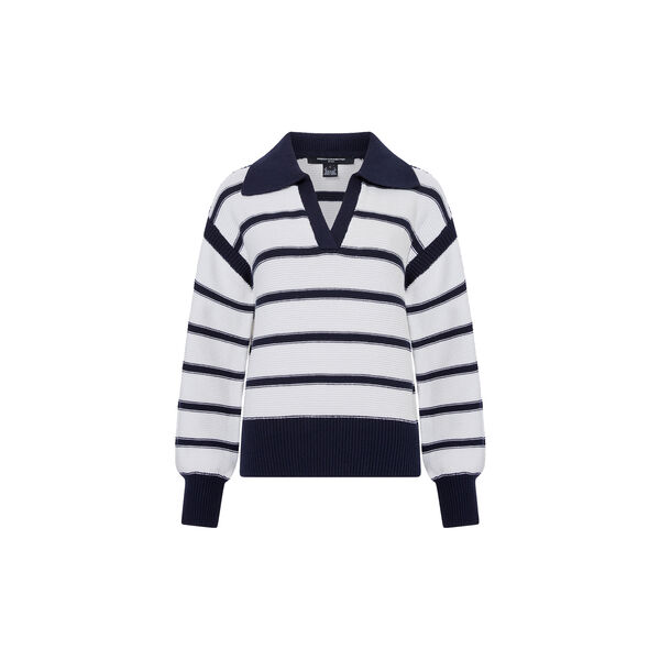 LILY MOZART POLO JUMPER, navy winter white, French Connection