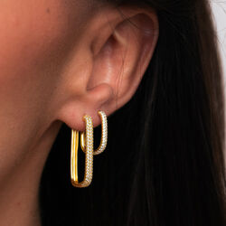 Petite Diamond Edge Hoops, gold, WHO IS SHE