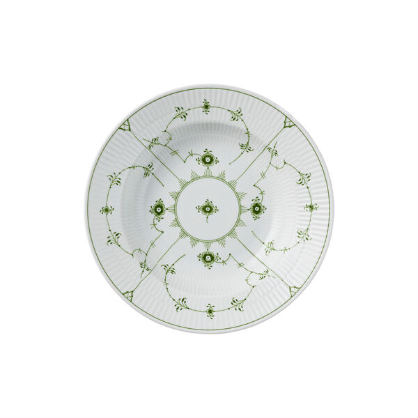 Gr&oslash;nn Musselmalt Riflet Dyp Tallerken &Oslash; 23 cm, Royal Copenhagen