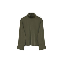 2ND Francisca - Heavy Satin bluse, oliven natt, 2NDDAY