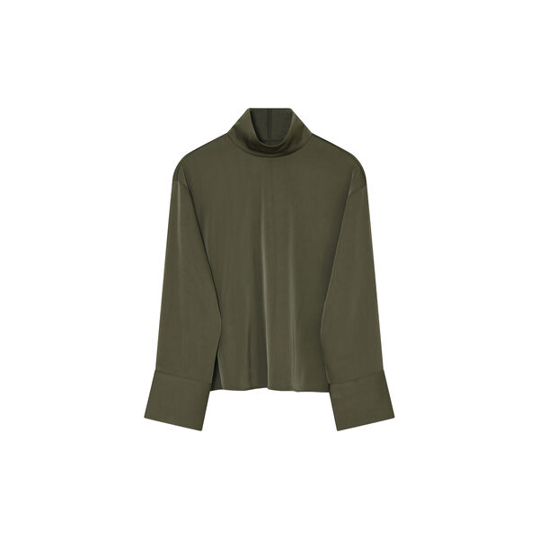 2ND Francisca - Heavy Satin bluse, oliven natt 2ND Francisca - Heavy Satin bluse, oliven natt, 2NDDAY