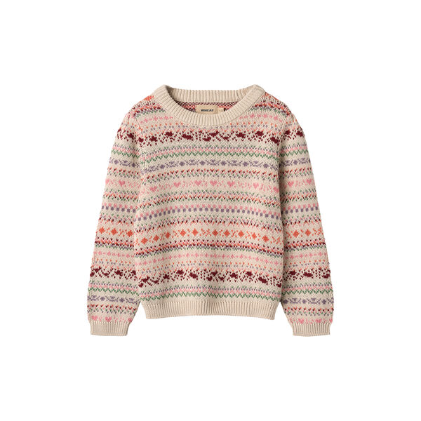 Jaquard Pullover Olga, 9042 multi, Wheat