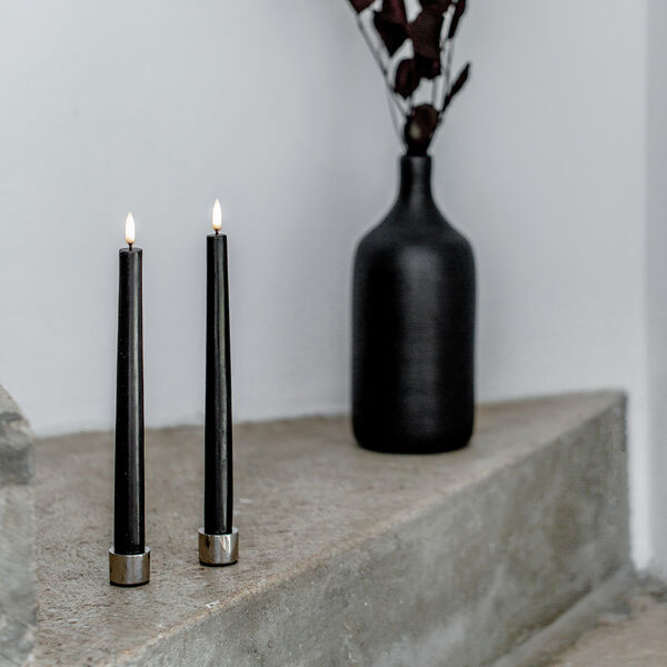 Konisk lysestake, Matt svart, 2-pakning, 3,25x2,32 cm, Uyuni Lighting