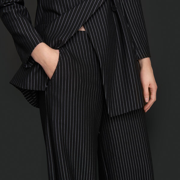 Pinstripe jersey vide bukser, svart n&aring;lestripe, BITTE KAI RAND