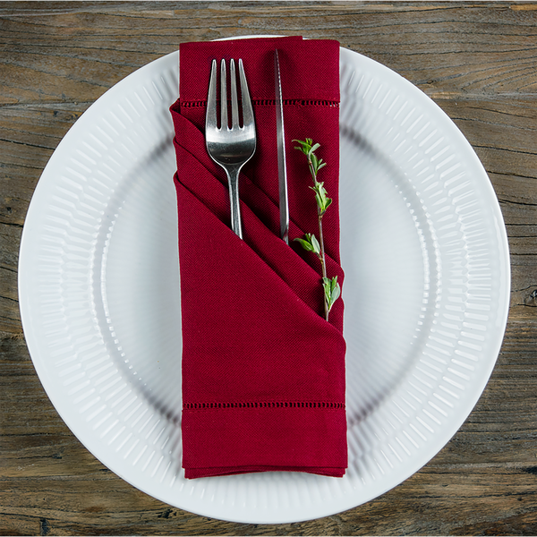 Serviett med hullsøm, rød, Langkilde & Søn