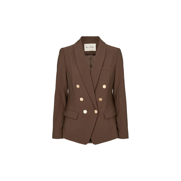 6801RDFComfyEloise blazer, chocolat, RUE de FEMME