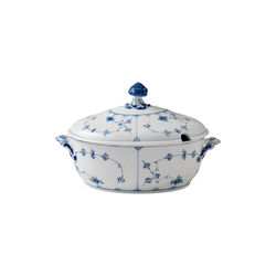 Musselmalt Riflet terrin med lokk, Royal Copenhagen