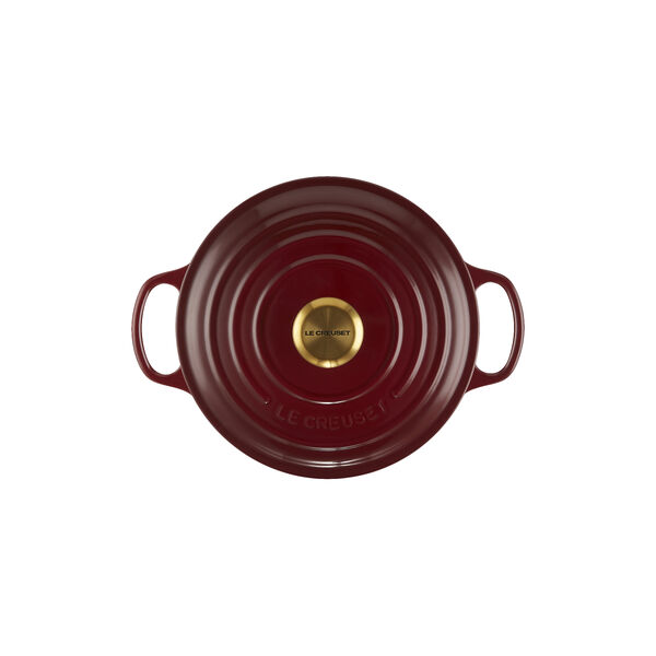 Signature st&oslash;pejern rund gryte &Oslash; 24 cm, garnet, Le Creuset