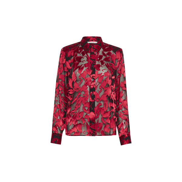 ElvaGZ P silkeskjorte, red leaves, Gestuz