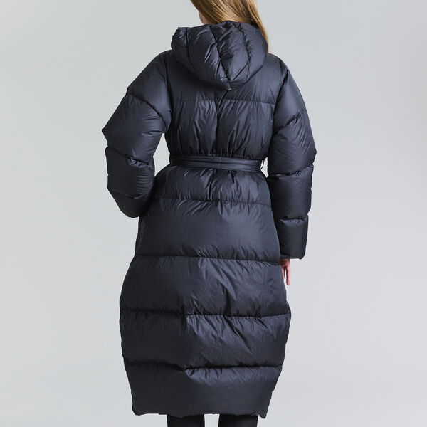 Feather down frakk med belte, black, BITTE KAI RAND