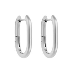 Mini Oval Hoops, silver, WHO IS SHE
