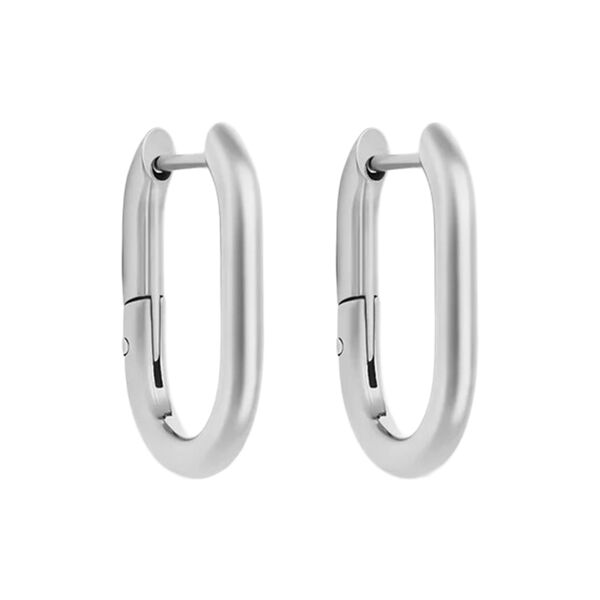 Mini Oval Hoops, silver, WHO IS SHE