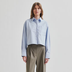 Baulo Cropped Shirt, cashmere blue Baulo Cropped Shirt, cashmere blue, Second Female
