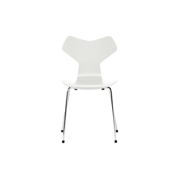 Grand Prix&trade; 3130 lakkert stol, white/chrome, Fritz Hansen