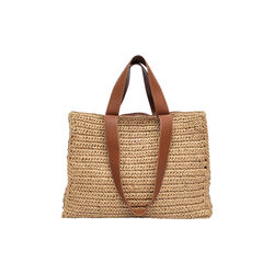 Shopper Raffia, lys brun, Núnoo