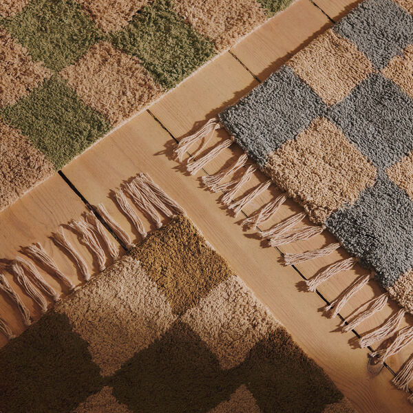 Mara vaskbart teppe, elm green/warm sand, Ferm Living